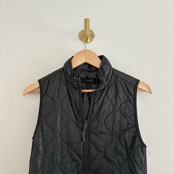 J. Crew Primaloft Filled Quilted Zip Up Puffer Vest Black XS - Picture 4 of 9